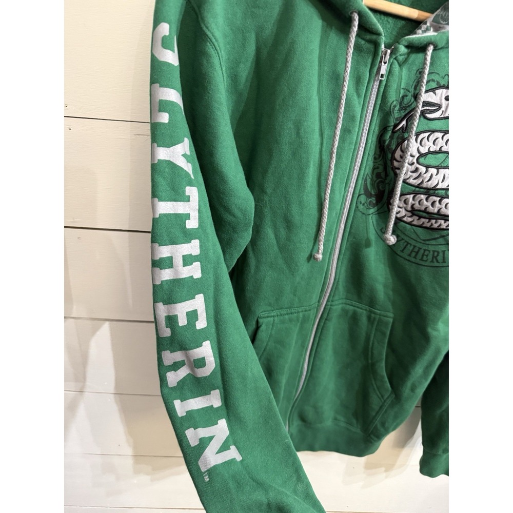 Wizarding World of Harry Potter Slytherin Hoodie Full Zip Sweater Mens Small S‎ - Picture 3 of 5